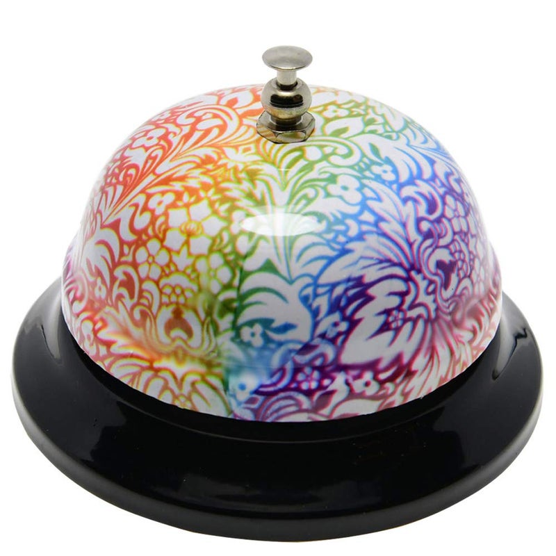 WEKOIL Call Bell Floral Desk Service Bell Customer Ding Bell for Restaurant Hotel Room Kitchen Party Office Elderly Teachers Chef Large Flower Bell,3.35 inch - Image 1